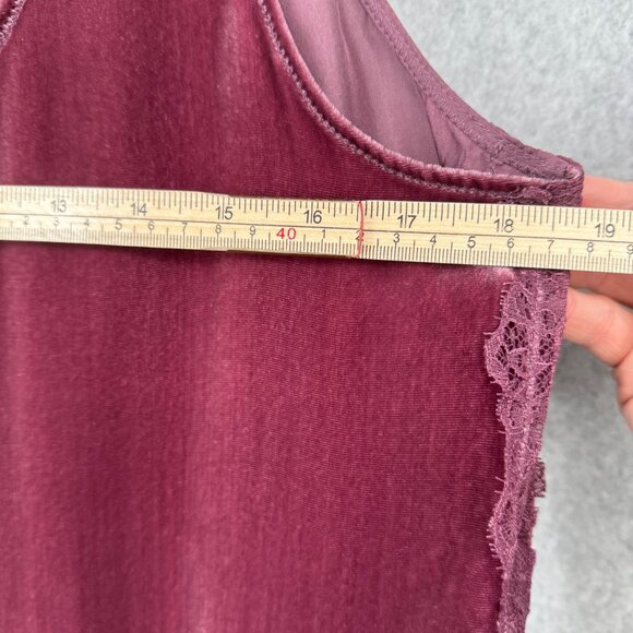 Sundance Womens Silk Velvet Tank Top Size M Purple Red Lace Classic Oversized - Picture 9 of 9